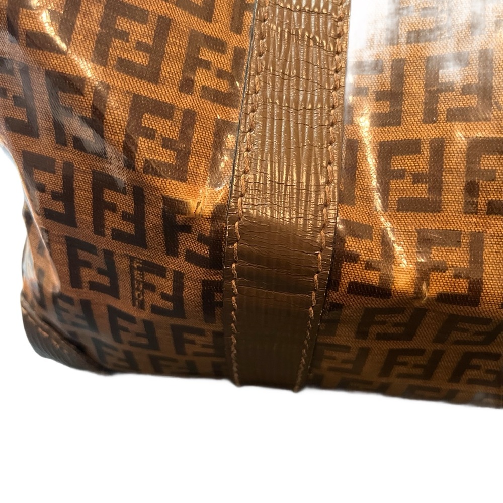 Fendi Brown Logo Glassy Satchel - Picture 9 of 14